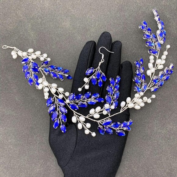 Bridal Vine Headpieces Set Wedding Pearls Crystal Hair Accessories for Women main image 4